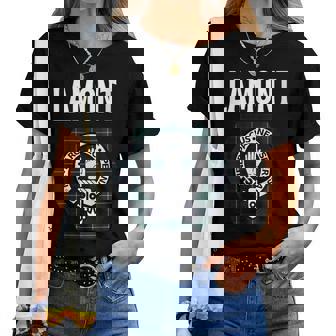 Lamont Clan Scottish Name Coat Of Arms Tartan Women T-shirt | Mazezy