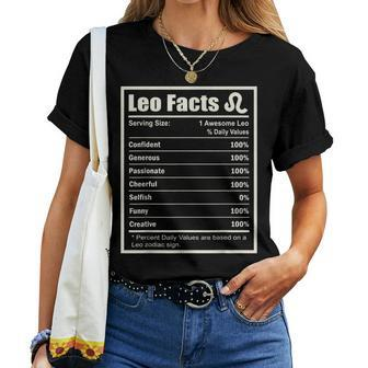 Leo Zodiac Sign Fun Facts Men Women Birthday Women T-shirt Short Sleeve Graphic - Monsterry AU