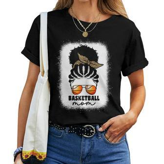 Leopard Basketball Mom Black Women African American Afro Mom Gift For Womens Women T-shirt Casual Daily Crewneck Short Sleeve Graphic Basic Unisex Tee