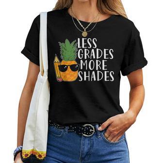 Less Grade More Shades Summer Vacation Teacher Women T-shirt - Thegiftio UK