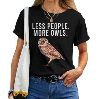 Less People More Owls Burrowing Owl Introvert Women T-shirt - Thegiftio UK