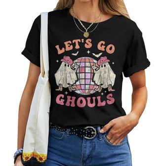 Let's Go Ghouls Cowboy Ghost Western Halloween Women T-shirt - Thegiftio UK