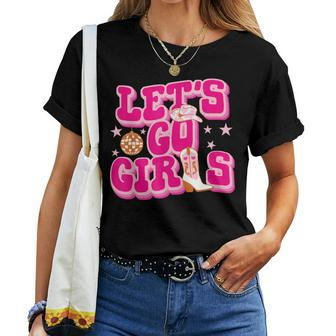 Let's Go Girls Cowgirls Matching Disco Bachelorette Party Women T-shirt - Thegiftio UK