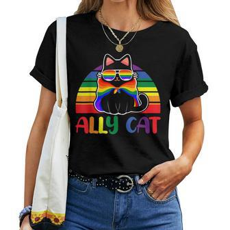 Lgbt Ally Cat Be Kind Gay Rainbow Funny Lgbtq Flag Gay Pride  Women T-shirt Casual Daily Crewneck Short Sleeve Graphic Basic Unisex Tee