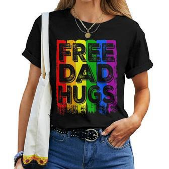 Lgbt Flag Proud Dad Free Mom Hugs Gay Lesbian Pride Rainbow Women T-shirt - Seseable