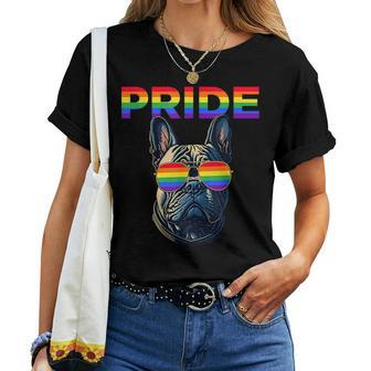 Lgbt French Bulldog Gay Pride Rainbow Lgbtq Cute Hund Cute Women T-shirt | Mazezy