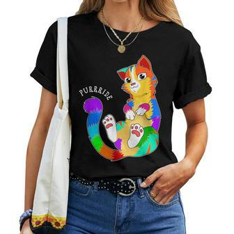 Lgbt Gay Pride Equal Rights Rainbow Queer Gay Cat Women T-shirt Crewneck | Mazezy
