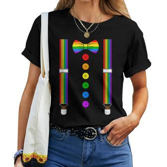 Lgbt Pride Month Gay Rainbow Tuxedo Costume Halloween Women T-shirt Crewneck | Mazezy