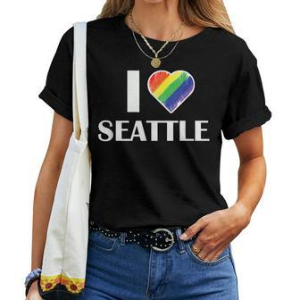 Lgbt Seattle - Seattle Rainbow Pride Outfit Lgbt Women T-shirt | Mazezy