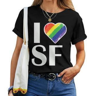 Lgbt Sf - San Francisco Rainbow Pride Lgbt Sf Outfit Women T-shirt Crewneck | Mazezy