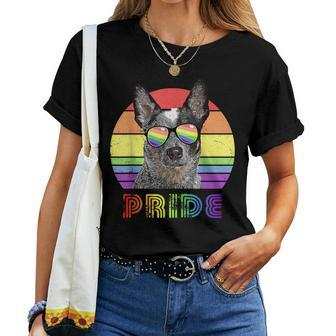 Lgbtq Australian Cattle Dog Rainbow Gay Pride Women T-shirt Crewneck | Mazezy