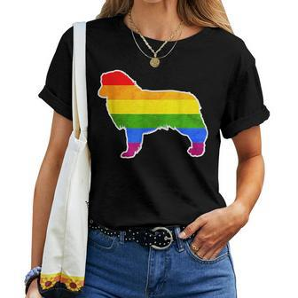Lgbtq Australian Shepherd Dog Rainbow Gay Lesbian Pride Women T-shirt | Mazezy