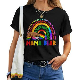 Lgbtq Mama Bear Support Lgbt Flag Gay Pride Month Rainbow Women T-shirt | Mazezy