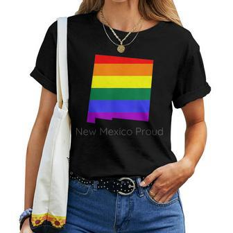 Lgbtq New Mexico Gay Pride Proud Rainbow Flag Love Is Love Women T-shirt | Mazezy