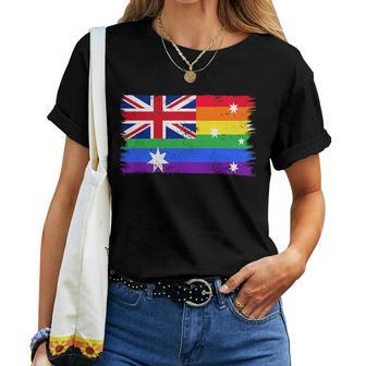 Lgbtq Rainbow Flag Of Australia - Australian Gay Pride Women T-shirt | Mazezy