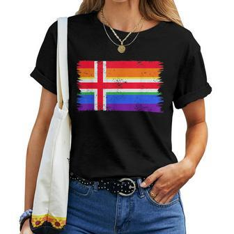 Lgbtq Rainbow Flag Of Iceland Gay Pride Women T-shirt Crewneck | Mazezy