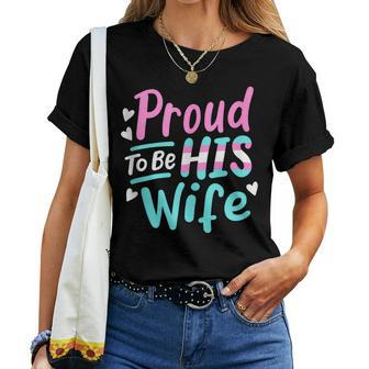 Lgbtqia Proud To Be His Wife Transgender Trans Pride Spouse Women T-shirt | Mazezy