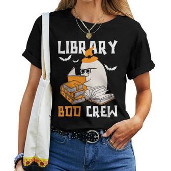 Library Boo Crew School Librarian Halloween Library Books Women T-shirt