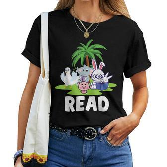 Library Teacher Read Book Club Piggie Elephant Pigeons For Teacher Women T-shirt | Mazezy