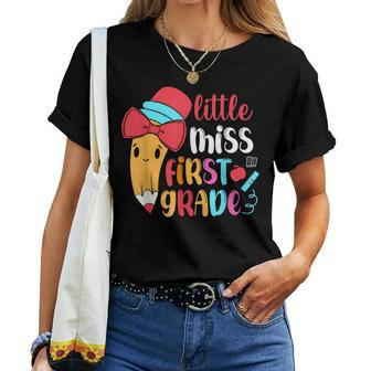 Little Miss First Grade Girls Back To School 1St Grade Women T-shirt | Mazezy