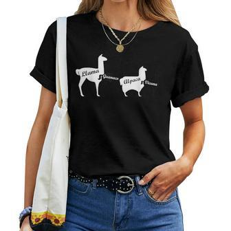 Llama Guanaco Alpaca Vicuna Relative Size Cute Women T-shirt | Mazezy
