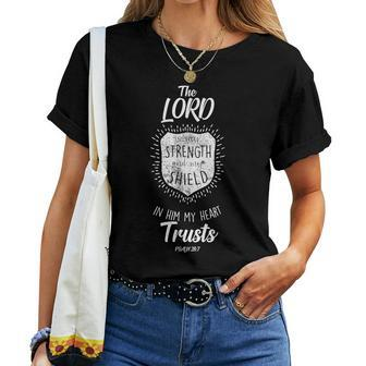 The Lord My Strength Religion Bible Verse Christian Women T-shirt | Mazezy