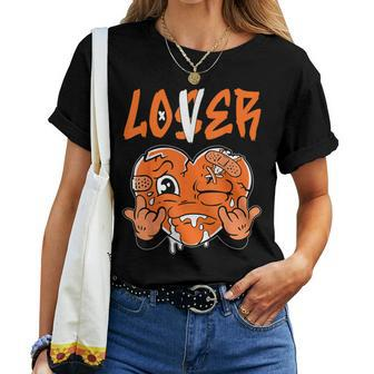 Loser Lover Drip Heart Orange Matching Outfit Women Women T-shirt - Seseable