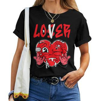 Loser Lover Drip Heart Red Matching Outfit Women Women T-shirt - Monsterry