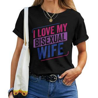 I Love My Bisexual Wife Bi Pride Bisexual Flag Women T-shirt | Mazezy DE