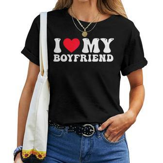 I Love My Boyfriend - I Heart My Boyfriend Groovy Couples Women T-shirt