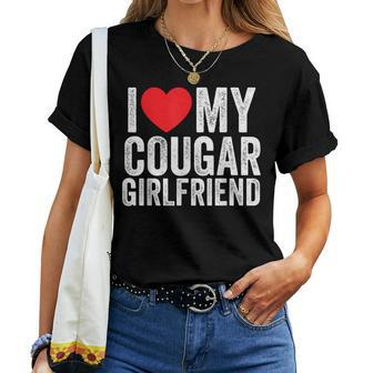 I Love My Cougar Girlfriend Retro Vintage Women T-shirt | Mazezy