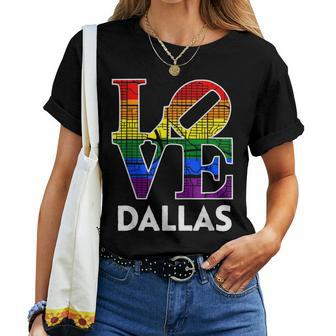 Love Dallas Lgbt Rainbow Flag Gay Pride Women T-shirt Crewneck | Mazezy