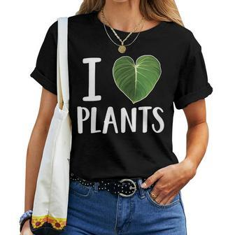 I Love Plants I Heart Plants Leaf Women T-shirt | Mazezy