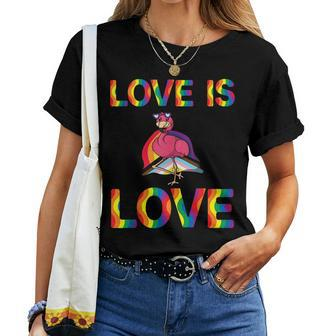 Love Is Love Queer Flamingo Gay Flamingo Lgbtqueer Women T-shirt | Mazezy