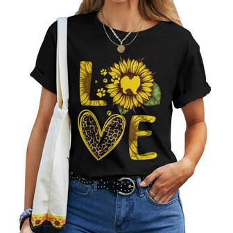 Love Samoyed Sunflower For Dog Lover Women T-shirt | Mazezy