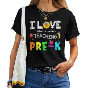 I Love Teaching Prek Sunflower Lover For Preschool Teacher Women T-shirt | Mazezy