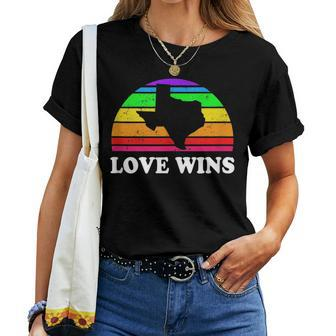 Love Wins Gay Pride Texas Rainbow Houston Austin Dallas Women T-shirt | Mazezy DE