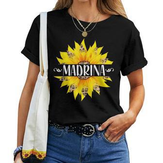 Madrina Italian Godmother Leopard Sunflower Women T-shirt | Mazezy