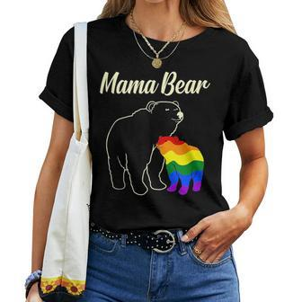 Mama Bear Rainbow Gay Lgbtq Pride Month Supporter Graphic Women T-shirt | Mazezy