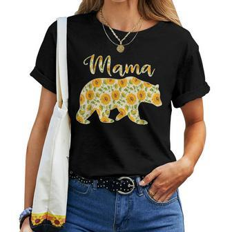 Mama Bear Sunflower Matching Family Bear Women T-shirt | Mazezy