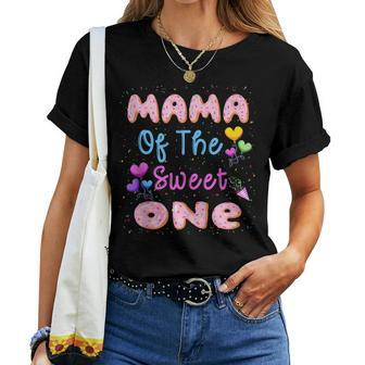 Mama Of The Sweet One 1St Donut Birthday Party Theme Girl For Mama Women T-shirt | Mazezy