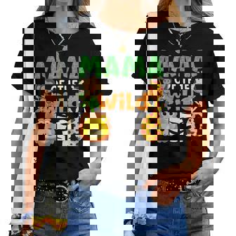 Mama Of The Wild One Zoo Theme Bday Safari Jungle Animals Women T-shirt - Thegiftio