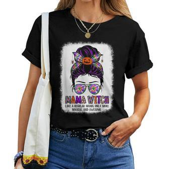 Mama Witch Like Regular Grandma Only More Magical Halloween Gift For Women Women Crewneck Short T-shirt - Thegiftio UK