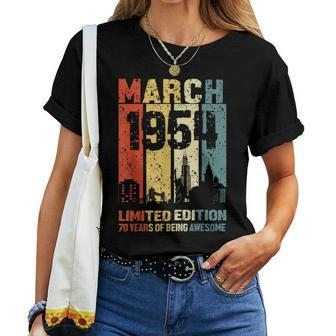 March 1954 Limited Edition 70 Years Of Being Awesome Women T-shirt | Mazezy