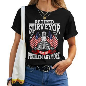 Marine Surveyor Land Surveying Retired Land Surveyor Women T-shirt | Mazezy