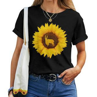 Markhor For Goat Kid Ibex Sunflower Lover Women T-shirt | Mazezy