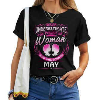 May Gemini Woman Zodiac Birthday Never Underestimate Women T-shirt - Thegiftio UK