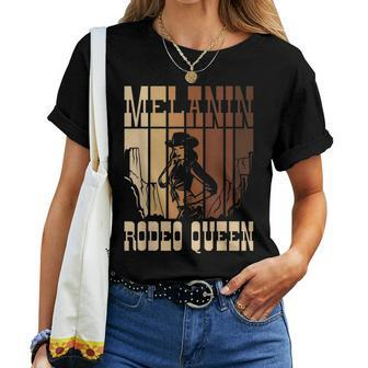 Melanin Rodeo Queen Countrygirl African American Cowgirl Women T-shirt | Mazezy
