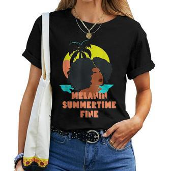 Melanin Summertime Fine Afro Love Women Women Crewneck Short T-shirt - Monsterry UK