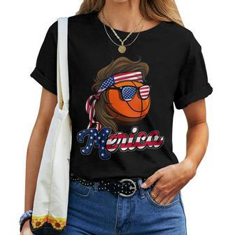 Merica Mullet Basketball - Redneck Mullet Pride Women T-shirt | Mazezy